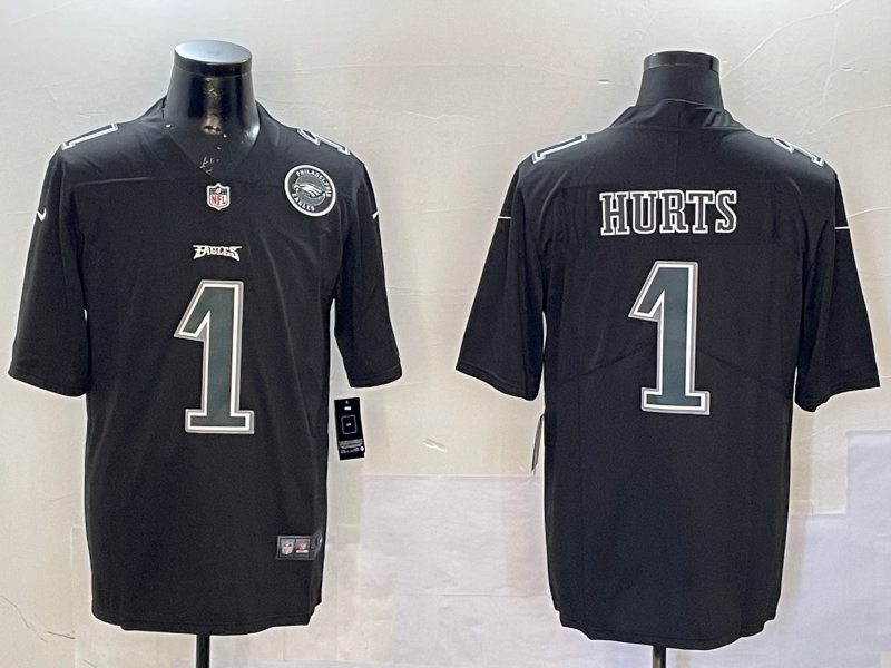 Men Philadelphia Eagles #1 Hurts black2025 Nike NFL jersey style 3->philadelphia eagles->NFL Jersey